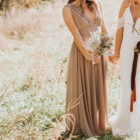 Lulu's Heavenly Hues Taupe Maxi Dress - Picture 4 of 6